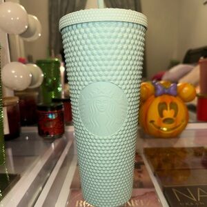 Mint studded Starbucks tumbler